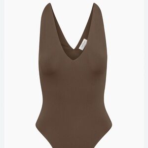 Aritzia Contour Brown V-Neck Bodysuit